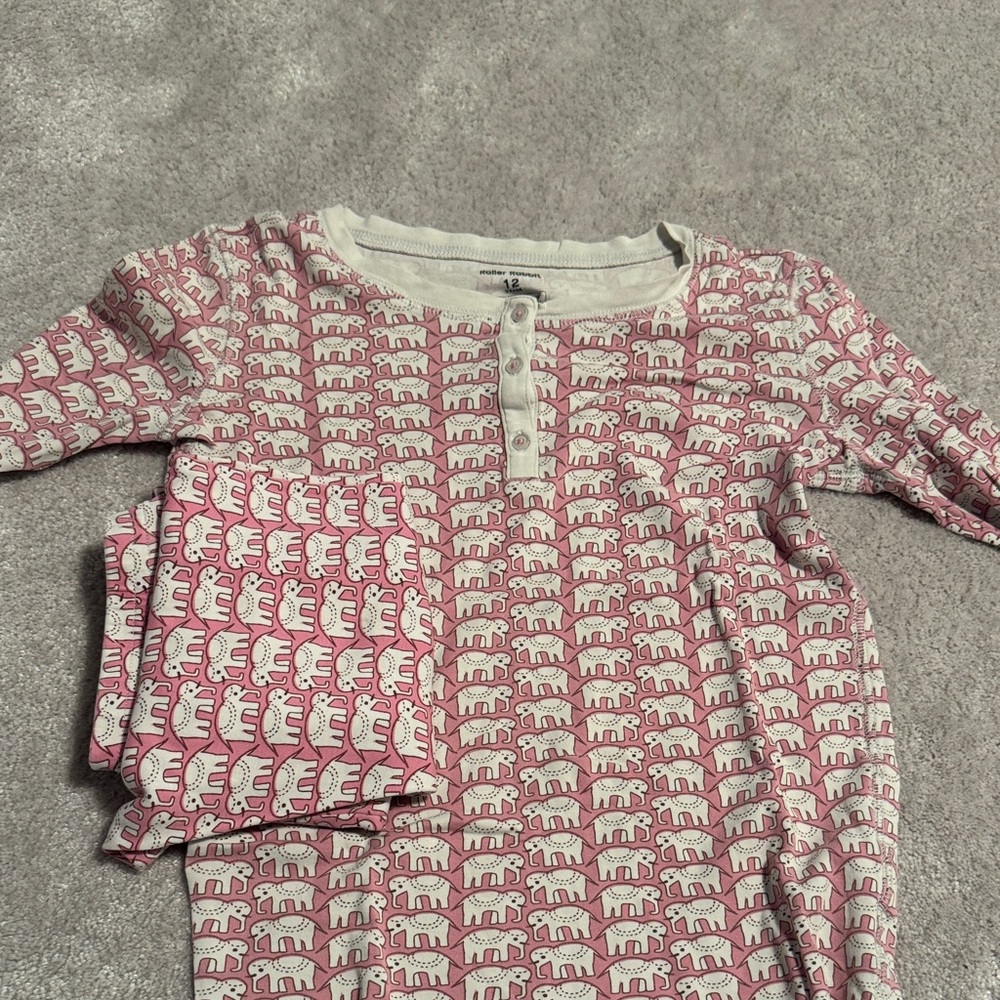 Roller Rabbit Pink Elephant Kids Pajama Set